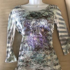 Crew neck multi color T-shirt